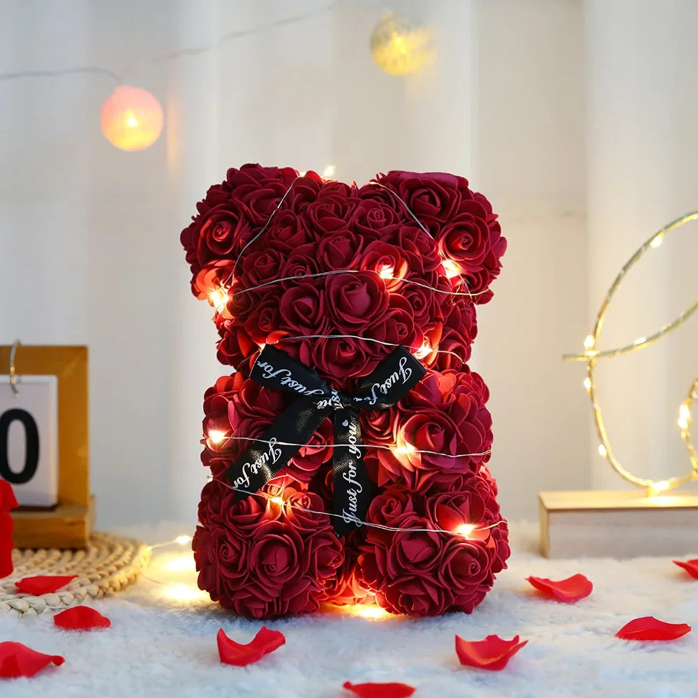 Forever Rose Bear | Deep Velvet Red