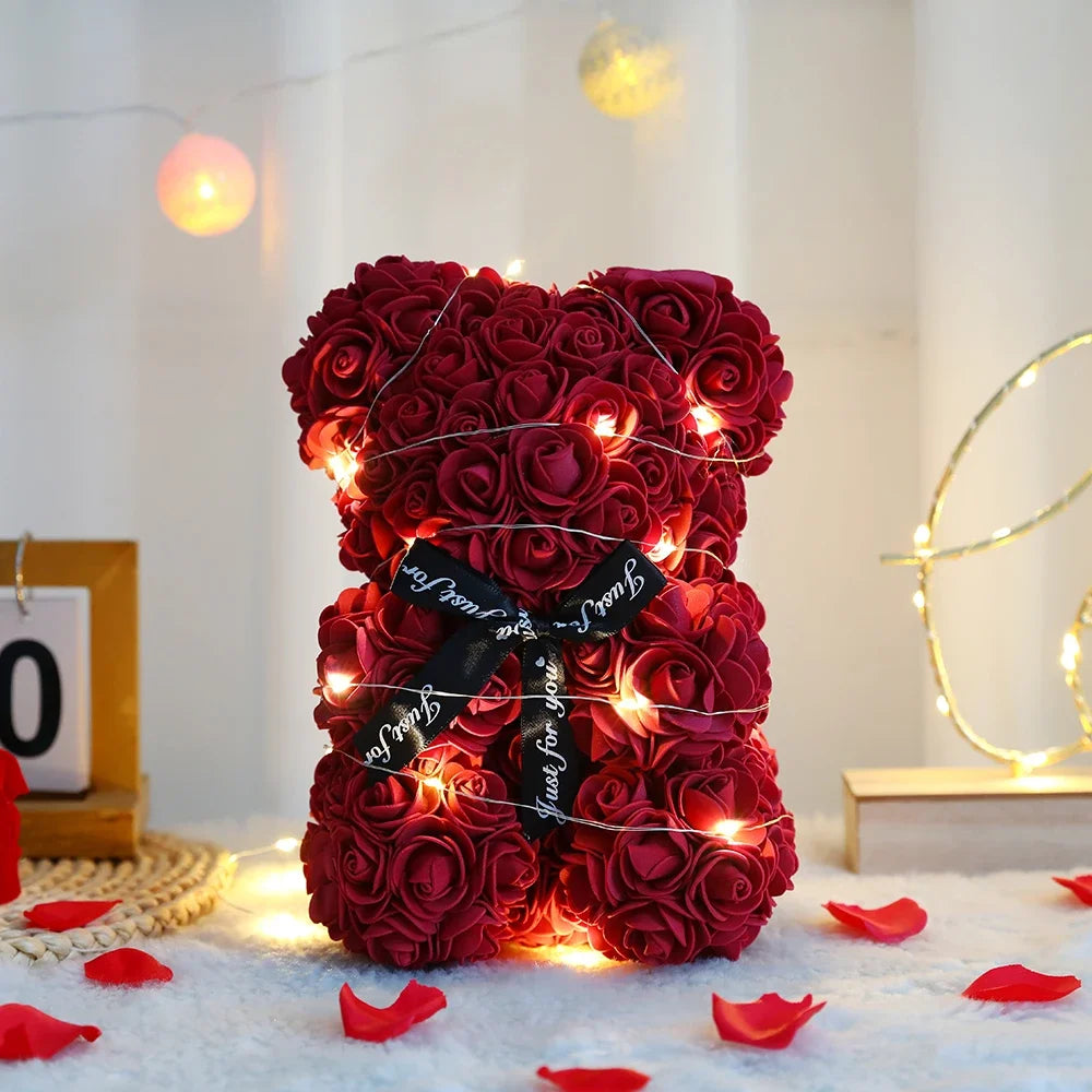 Forever Rose Bear | Deep Velvet Red